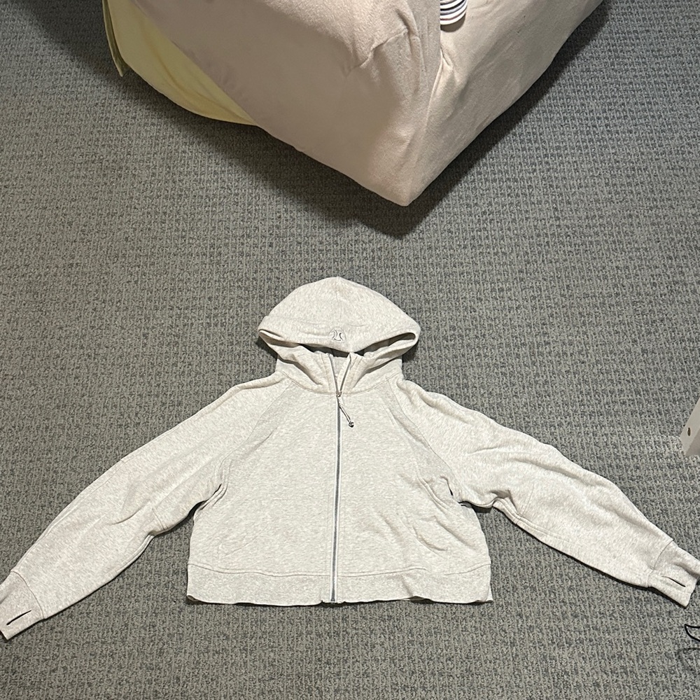 Gray Oversized Hooded Zip-Up Jacket Lululemon